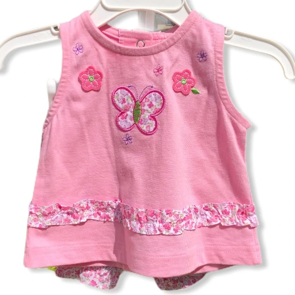 NWT 12 Mo Agabang Pink‎ Floral Tee & Shorts Set